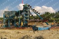 印尼淘金船工作現(xiàn)場，濰坊永晨提供淘金船設(shè)備